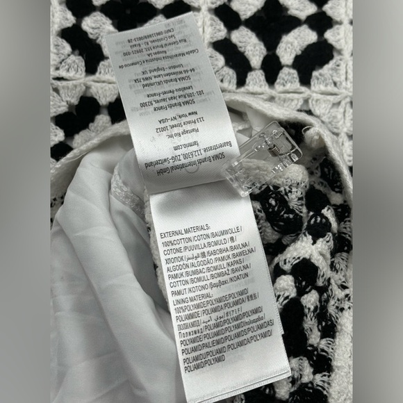 🆕 FARM Rio 🧿 NWOT Patch Crochet Black & White Monochrome Mini Dress - Size S - Picture 13 of 14